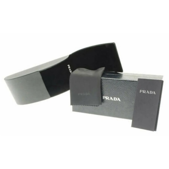 $390 Prada Rectangular Shield Sunglasses Blue Mirror Black Frame Lightweight NIB - Picture 14 of 16